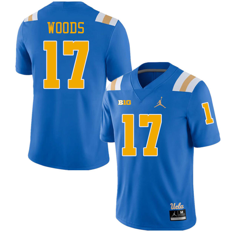 UCLA Bruins #17 Jalen Woods Big 10 Conference College Football Jerseys Stitched Sale-Royal